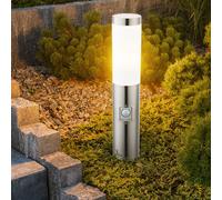 Borne Lumineuse Lampadaire Éclairage Allée Chemin Jardin Détecteur Inox Opale