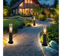 Borne Lumineuse Lampadaire Extérieur Détecteur de Mouvement E27 Noir Cuivre 3er