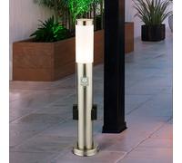Borne Lumineuse Lampadaire Extérieur Prises Inox LED Détecteur de Mouvement