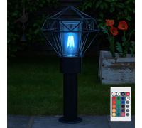 Borne Lumineuse Lampadaire Extérieur RGB LED Inox Dimmable Télécommande