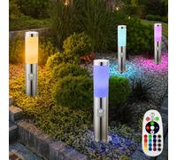 Borne Lumineuse Lampadaire Extérieur Télécommande Dimmable IP44 RGB LED 4er Set