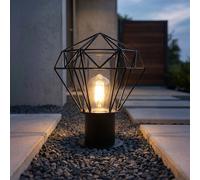 Borne Lumineuse Lampadaire Extérieure IP44 Jardin Gitterschirm Noir H 31,5cm