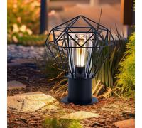 Borne Lumineuse Lampadaire Extérieure IP44 Jardin Gitterschirm Noir H 31,5cm