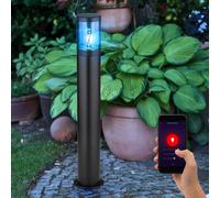 Borne Lumineuse Lampadaire Lampe Smart LED Google Alexa RGB Fumée Inox