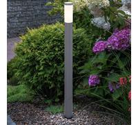 Lampadaire lampe d'extérieur lampe de jardin lampadaire chemin lampe terrasse, IP44, moderne en acier inoxydable anthracite opale, 1x douille E27, DxH 12,7x110 cm