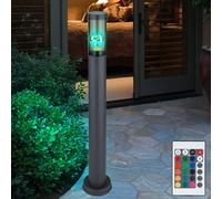 Lampadaire en acier inoxydable lampadaire de jardin d'extérieur anthracite fumé, télécommande dimmable, 1x LED RGB 8,5W 806Lm blanc chaud, DxH 7,6x80 cm