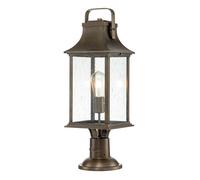 Borne Lumineuse Lampe D'Extérieur Luminaires de Jardin Aluminium Verre Bronze B