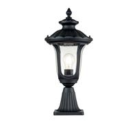 Borne Lumineuse Lampe Lampadaire Lanterne Noir Aluminium Verre Clair Extérieure