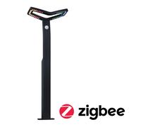 Borne Lumineuse Led Smart Home Zigbee 3.0 Alara Détecteur De Mouvement Crépusculaire (Ir) Ip44 Carré 665mm Rgbw+ 10w 450lm 230v Anthracite Métal