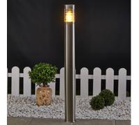 Borne lumineuse Lindby Enja, 100 cm, acier inoxydable, IP44, E27 ENJA Lindby, dimmable, gris, Inox, Moderne