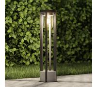 Borne lumineuse Overa Lucande, dimmable, gris, Aluminium, Moderne, Luminaire extérieur