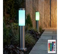 Borne Lumineuse pour Extérieur Lampadaire Inox RGB LED Dimmable Télécommande 2x
