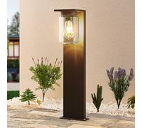 Borne lumineuse Semka Lucande, dimmable, noir, Aluminium, Moderne, Luminaire extérieur