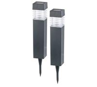 Borne lumineuse solaire à LED - LUNARTEC - Carrée - Noir - Extérieur - Design moderne