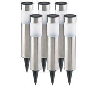 Borne lumineuse solaire à LED - LUNARTEC - Rondes - Acier inoxydable - Extérieur - 6,3 x 28 cm