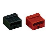Borne micro pour boite de derivation 4 conducteurs, rouge
