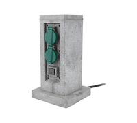 Borne Pierre 4x16A + 2 interrupteurs 5m - Gris - Zenitech