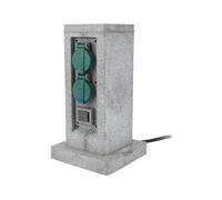 Zenitech - Borne pierre 4x16A avec 2 interrupteurs 5 m - Gris