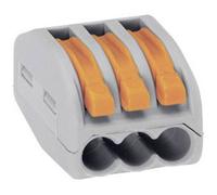 Borne pour boîte de dérivation WAGO 222-413 flexible: 0.08-4 mm² rigide: 0.08-2.5 mm² Nombre total de pôles: 3 gris, or