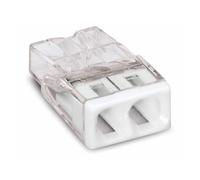 Bornes 2 entrées (0.5-2.5mm) Blanc boite de 100 pièces - WAGO - 2273-202