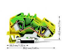 Borne pour conducteur de protection WAGO 783-607 12 mm ressort de traction Affectation: terre vert, jaune 25 pc(s)