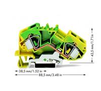 Borne pour conducteur de protection - WAGO - 783-607 - 12 mm - Vert-jaune - Pack de 25 pièces