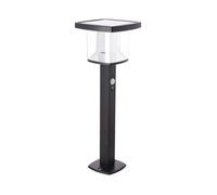 Borne Solaire 50cm IP44 600 Lumens - Détecteur de mouvements - 3 modes de fonctionnement - Noir