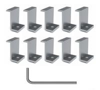 Borne solaire en aluminium - 40 mm - Résistant aux intempéries - Argenté | Ensemble de 10 pièces, longueur de 40 mm, installation facile, outil de montage inclus, finition argentée