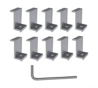 Borne solaire en aluminium - 40 mm - Résistant aux intempéries - Argenté | Ensemble de 10 pièces, longueur de 40 mm, installation facile, outil de montage inclus, finition argentée