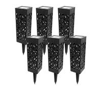 Borne solaire photophore - TERRE JARDIN - lot de 6 - LED - Solaire - Noir