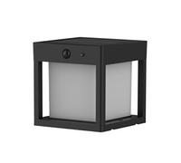 Lumisky Borne lumineuse PILARO BLACK carré détecteur de mouvement LED blanc chaud 15 cm