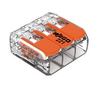 Borne WAGO 221 Mini 3x4mm² à leviers souple & rigide - WAGO - 50pcs - 221-413