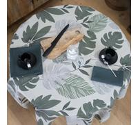 BORNEO Nappe 100% coton enduit Ronde D155 Oil green SUD ETOFFE