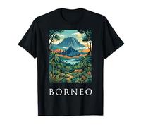 Bornéo Rainforest Tropical Jungle Mountain Travel Graphic T-Shirt