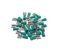 Bornes à sertir isolées femelles, 50 pièces, FDD1.25-110 ~ 5.5-250 2.8/4.75/6.3mm, bornes de câblage électrique, câble connecteur 22-10A.WG(Green,FDD1.25-250)