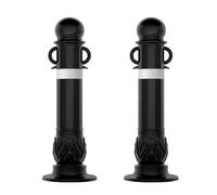 Bornes de circulation en métal, Ensemble de contrôle la circulation, 8 pièces avec bornes en acier, cônes réfléchissants, lumières suspendues, boucles(2 Pieces)