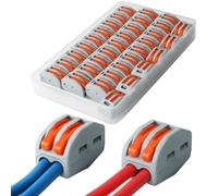 Bornes de Connexion, CESFONJER 33 pcs Connecteur électrique, Connecteurs de fil compacts, Bornes de Connexion avec Levier de Commande (2 Ports)