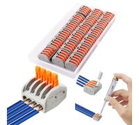 Bornes de Connexion, CESFONJER 4 Ports Connecteur électrique rapide, Connecteurs de fil compacts, Connecteur électrique avec levier de fonctionnement (18 pcs)