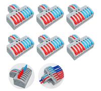 Bornes de Connexion, CESFONJER Connecteurs électriques de Compact, 6 Pièces Levier-Écrou Fil Connecteurs (2 entrées 8 sorties), Connecteur de fil avec Vis de Fixation