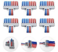 Bornes de Connexion, CESFONJER SPL-82 6 Pcs Connecteurs électriques, Levier-Écrou Fil Connecteurs, Connecteur de fil compact (2 in 8 out)