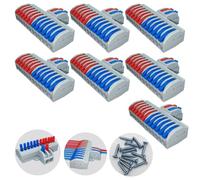 Bornes de Connexion, CTRICALVER Bornes de Lustre Enfichables, 7pièces 2 en 12 sorties Rapide Connecteurs électriques, Connecteurs de fils compacts pour circuit inlining