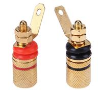 Bornes de liaison de haut-parleur Audio plaquées or, 2 pièces, connecteurs de 4mm pour fiche banane, cordon Audio, câble, accessoires