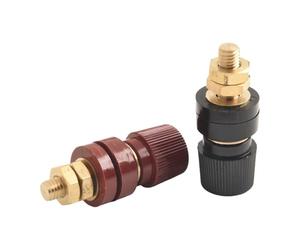 Bornes de liaison M8 en laiton 200 A pour machines à souder, générateurs de charge, panneaux solaires - Paire avec connecteurs à vis isolés rouges et noirs