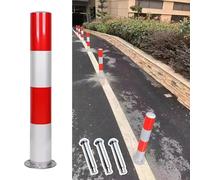 Bornes de sécurité en acier galvanisé - 40/60/75 cm for barrières d'allée et de parking(1 Pcs 7.6x60cm/3x23.6inch)