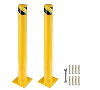Bornes De SéCurité En Acier Inoxydable Avec Bandes RéFléChissantes, AdaptéEs Aux Parkings FerméS, Aux Bordures De Trottoir Et à Tous Les Lieux Publics Pour ProtéGer Les VéHicules Des (Size:24in×4.5in)