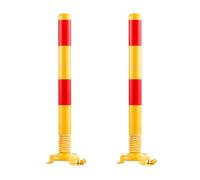 Bornes de signalisation en acier avec bande réfléchissante for allées et parkings, idéales for les zones à fort trafic(Yellow (2pcs))
