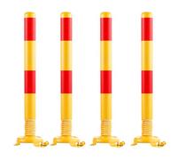 Bornes de signalisation en acier avec bande réfléchissante for allées et parkings, idéales for les zones à fort trafic(Yellow (4pcs))