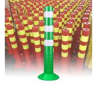 Bornes de stationnement, cônes de signalisation réfléchissants Verts avec Base lestée en Caoutchouc, poteaux de délimitation de sécurité Portables pour parkings et Chantiers, Hauteur 76 cm,