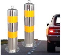 Bornes de stationnement en béton, poteaux de sécurité en Acier Inoxydable pour allées, poteaux de sécurité pour allées avec Anneau de Suspension, barrière de stationnement de 114 mm de Large