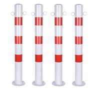 Bornes de stationnement, Lot de 4 boulons inclus for la signalisation routière et la barrière d'allée, finition blanche(White)